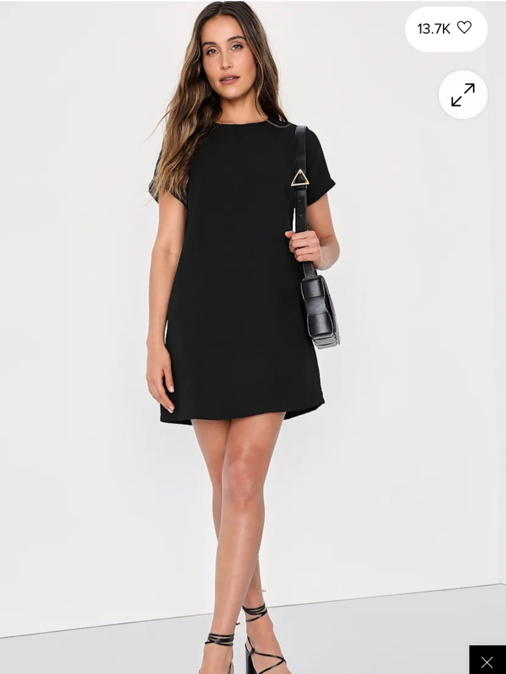 Lulu's Black Short Sleeve Shift Mini Dress